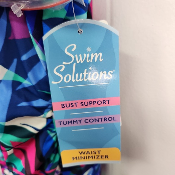 Swim Solutions Off The Shoulder Tummy Control One Piece Swimsuit‎ 18 ymy2823 - Picture 6 of 9